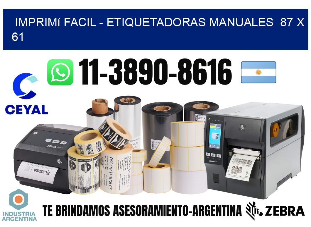 imprimí facil - Etiquetadoras Manuales  87 x 61