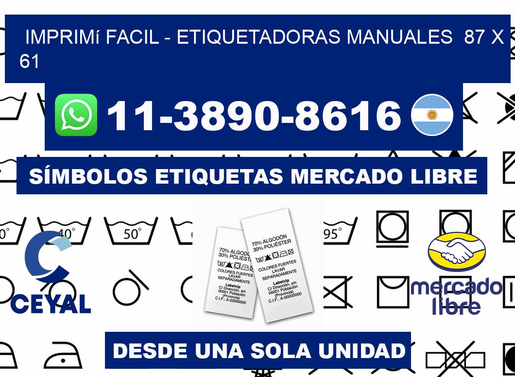 imprimí facil - Etiquetadoras Manuales  87 x 61