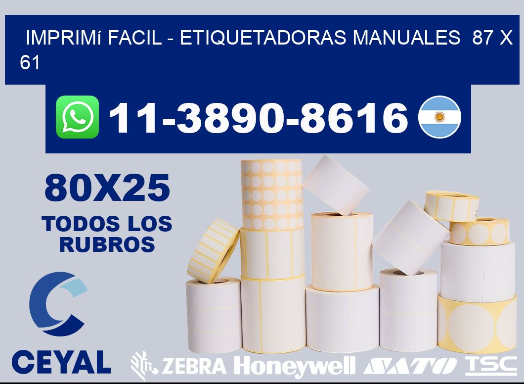 imprimí facil - Etiquetadoras Manuales  87 x 61