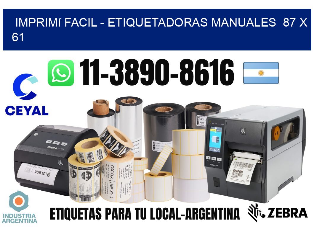 imprimí facil - Etiquetadoras Manuales  87 x 61