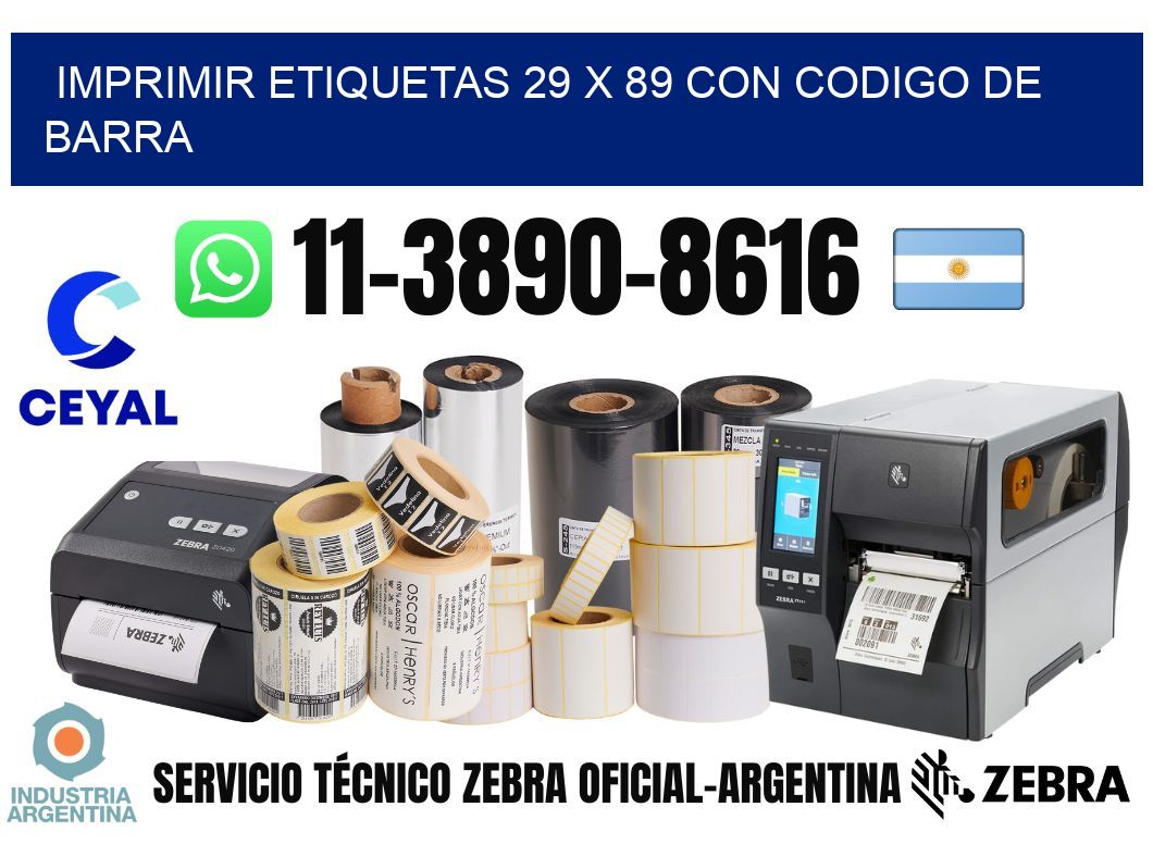 imprimir etiquetas 29 x 89 con codigo de barra