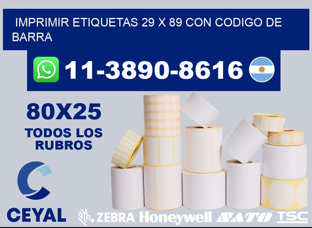 imprimir etiquetas 29 x 89 con codigo de barra