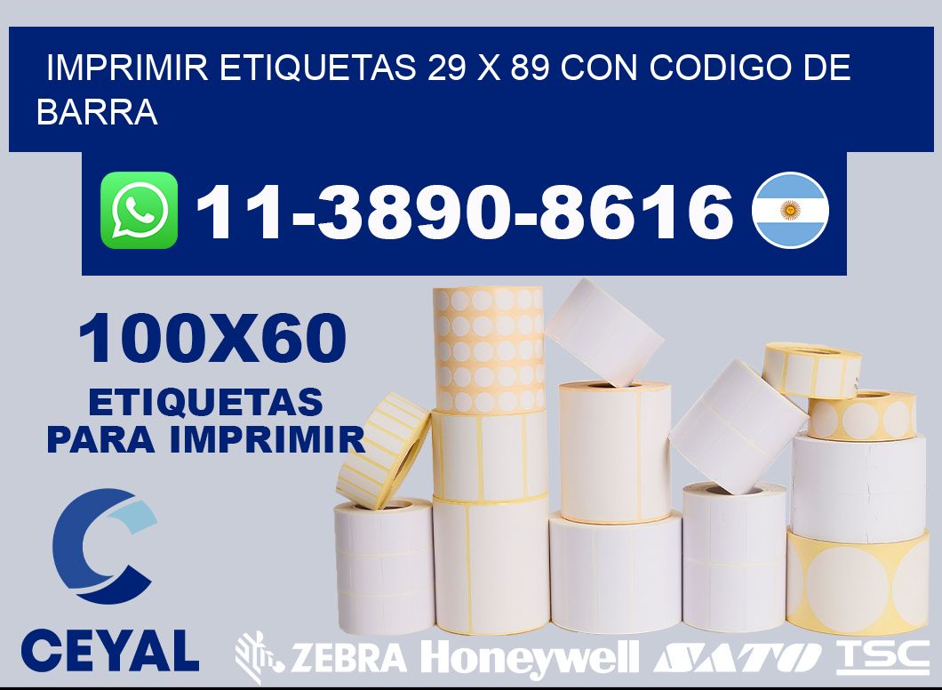 imprimir etiquetas 29 x 89 con codigo de barra