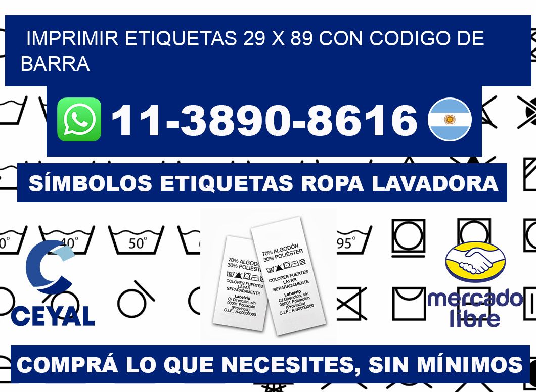 imprimir etiquetas 29 x 89 con codigo de barra