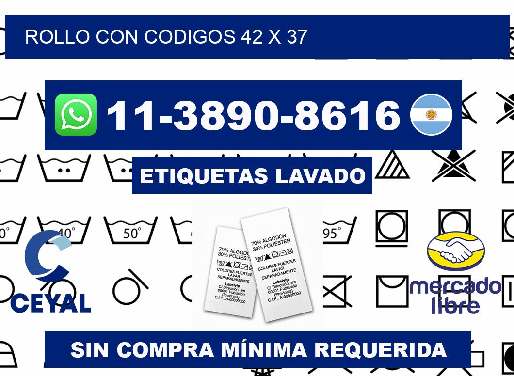 rollo con codigos 42 x 37
