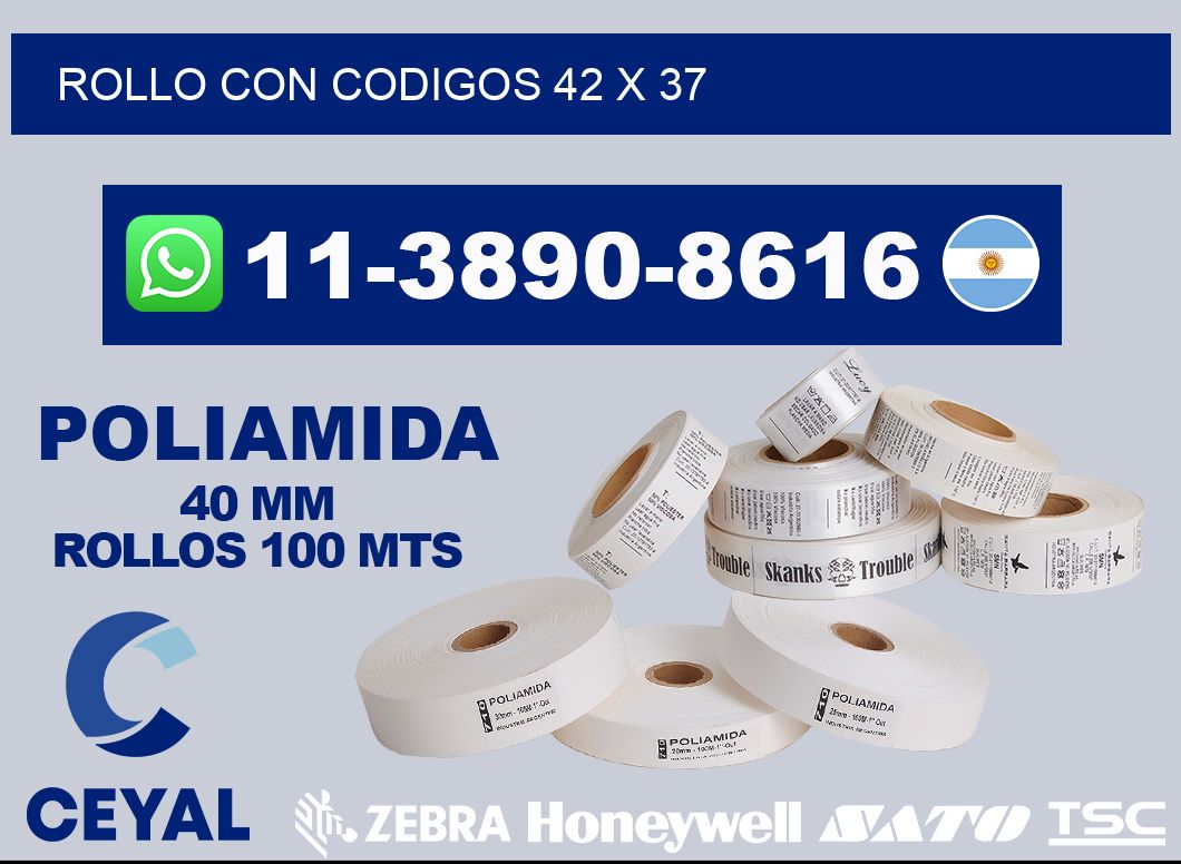 rollo con codigos 42 x 37
