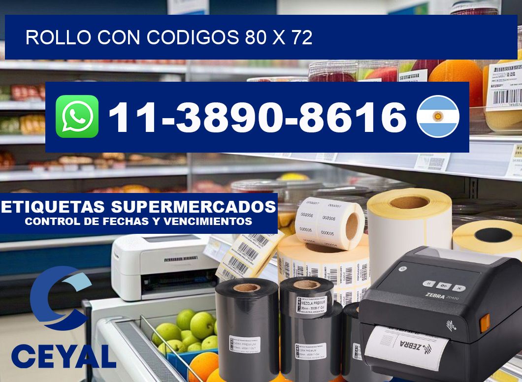 rollo con codigos 80 x 72