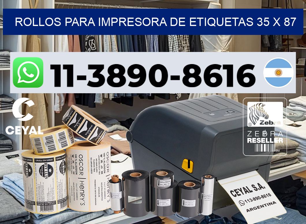 rollos para impresora de etiquetas 35 x 87