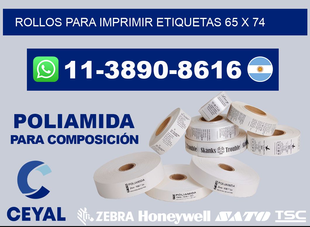 rollos para imprimir etiquetas 65 x 74
