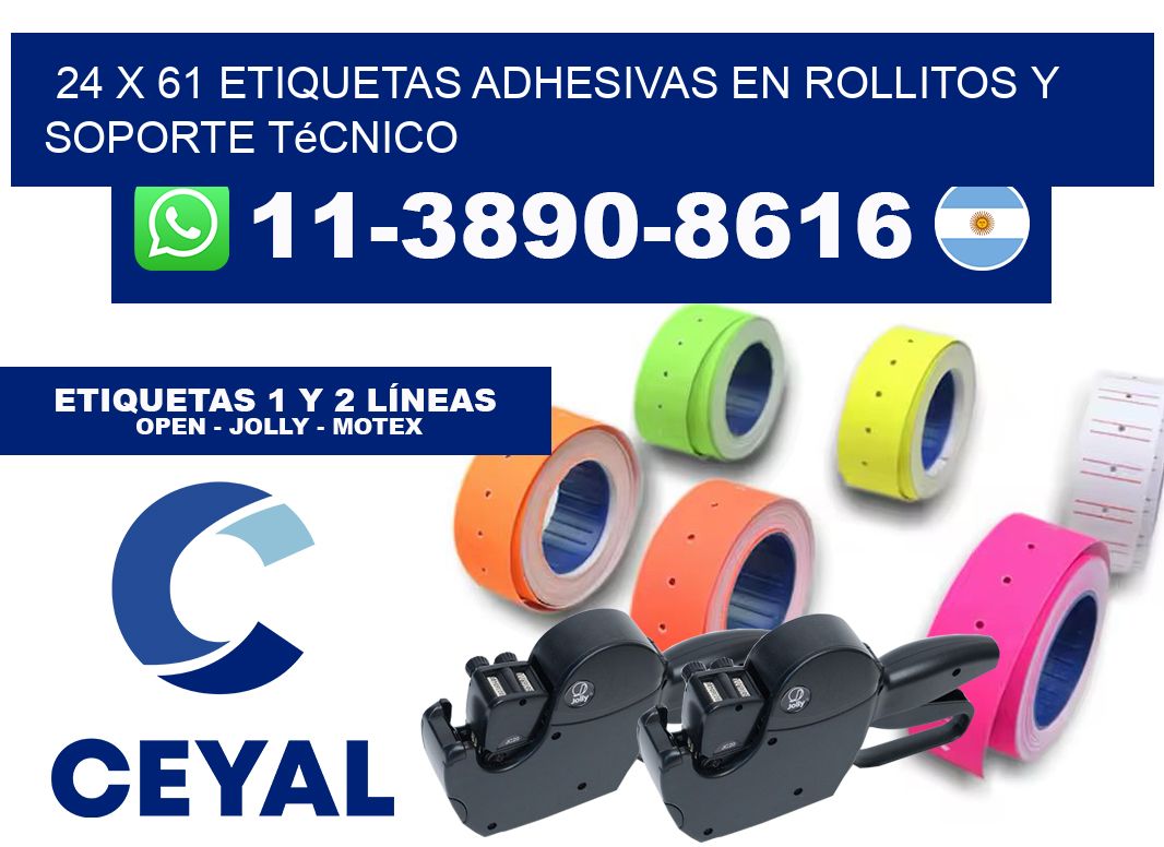 24 x 61 Etiquetas adhesivas en rollitos y soporte técnico