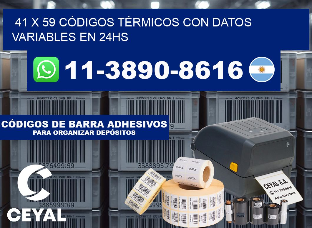 41 x 59 CÓDIGOS TÉRMICOS CON DATOS VARIABLES EN 24HS