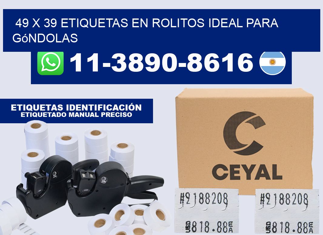 49 x 39 etiquetas en rolitos ideal para góndolas
