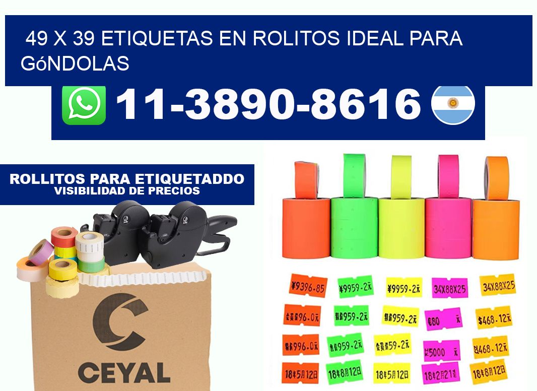49 x 39 etiquetas en rolitos ideal para góndolas