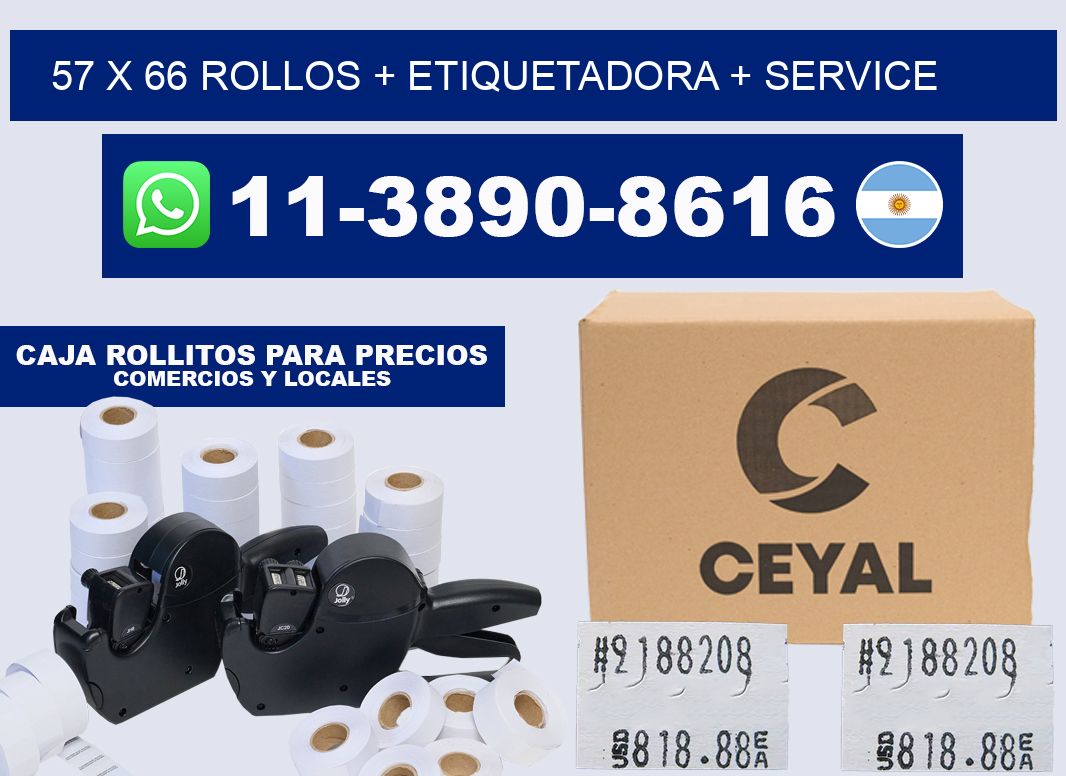 57 x 66 rollos + etiquetadora + service