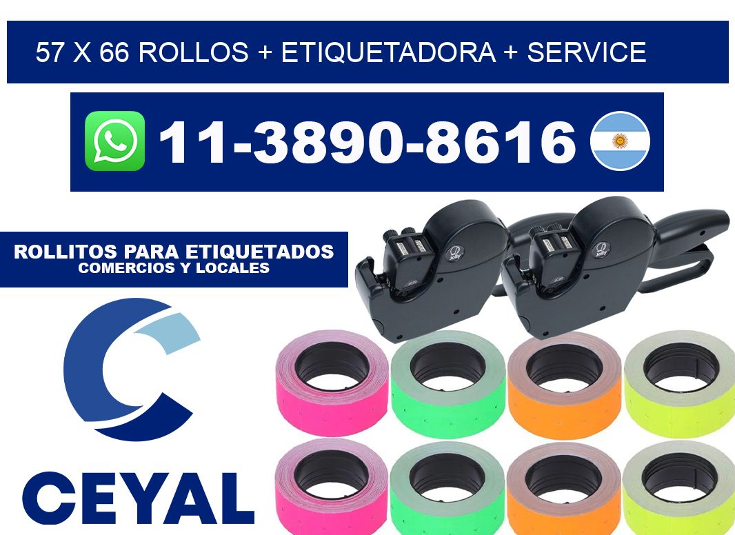 57 x 66 rollos + etiquetadora + service