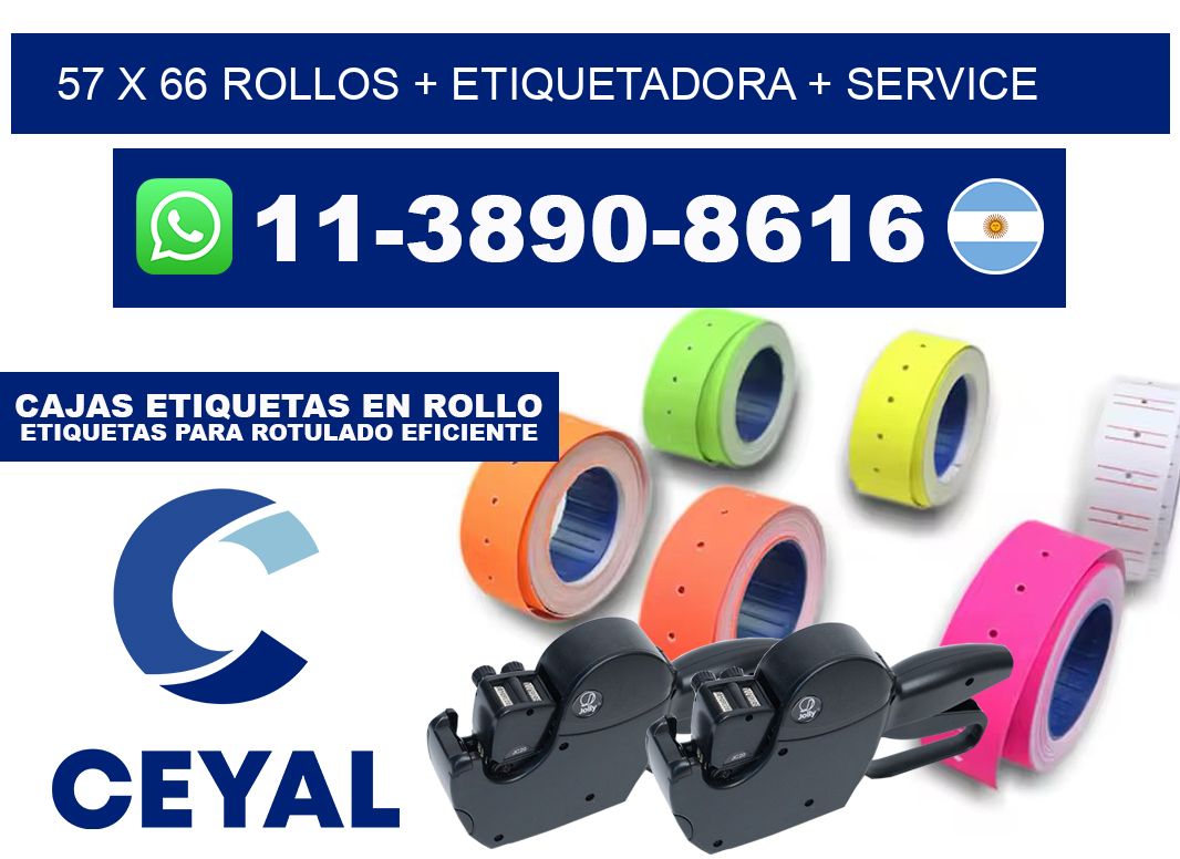 57 x 66 rollos + etiquetadora + service