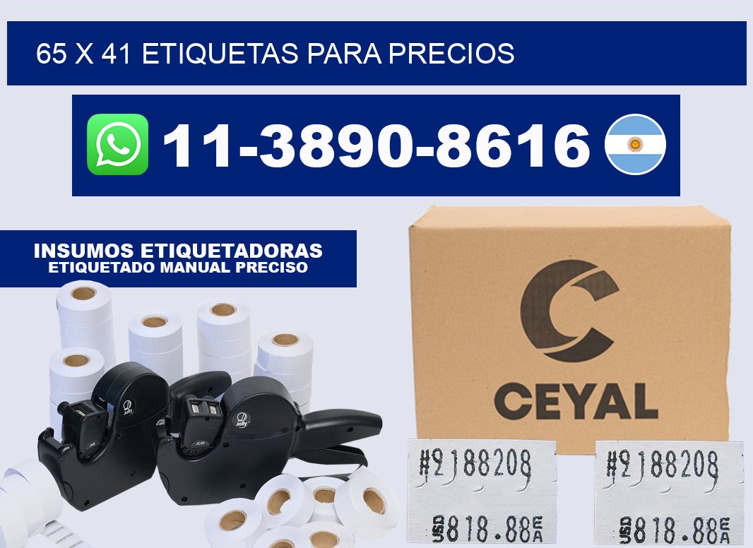 65 x 41 etiquetas para precios