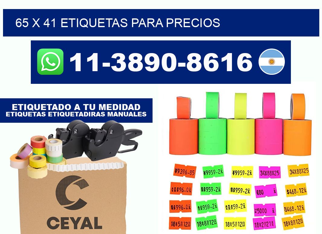 65 x 41 etiquetas para precios