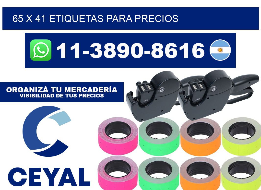 65 x 41 etiquetas para precios