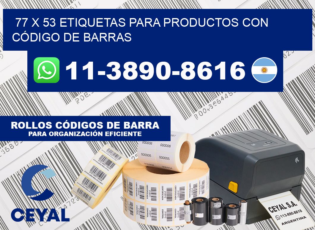 77 x 53 ETIQUETAS PARA PRODUCTOS CON CÓDIGO DE BARRAS