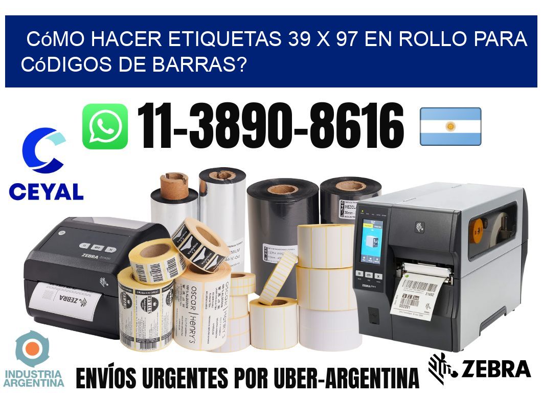 Cómo hacer etiquetas 39 x 97 en rollo para códigos de barras?