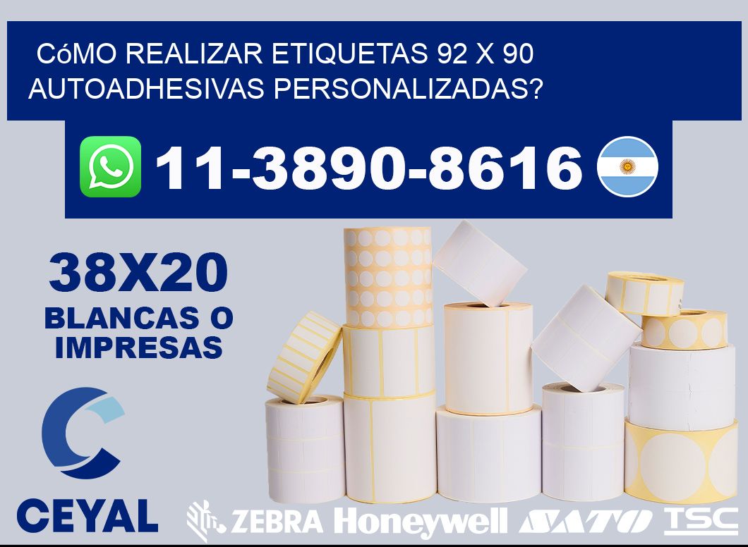Cómo realizar etiquetas 92 x 90 autoadhesivas personalizadas?