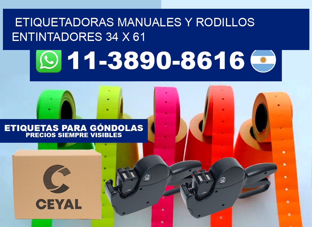 Etiquetadoras manuales y rodillos entintadores 34 x 61