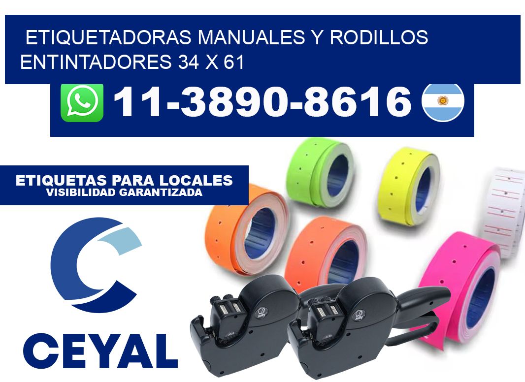 Etiquetadoras manuales y rodillos entintadores 34 x 61
