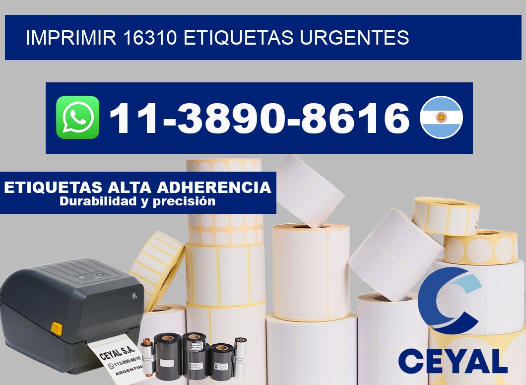 IMPRIMIR 16310 ETIQUETAS URGENTES