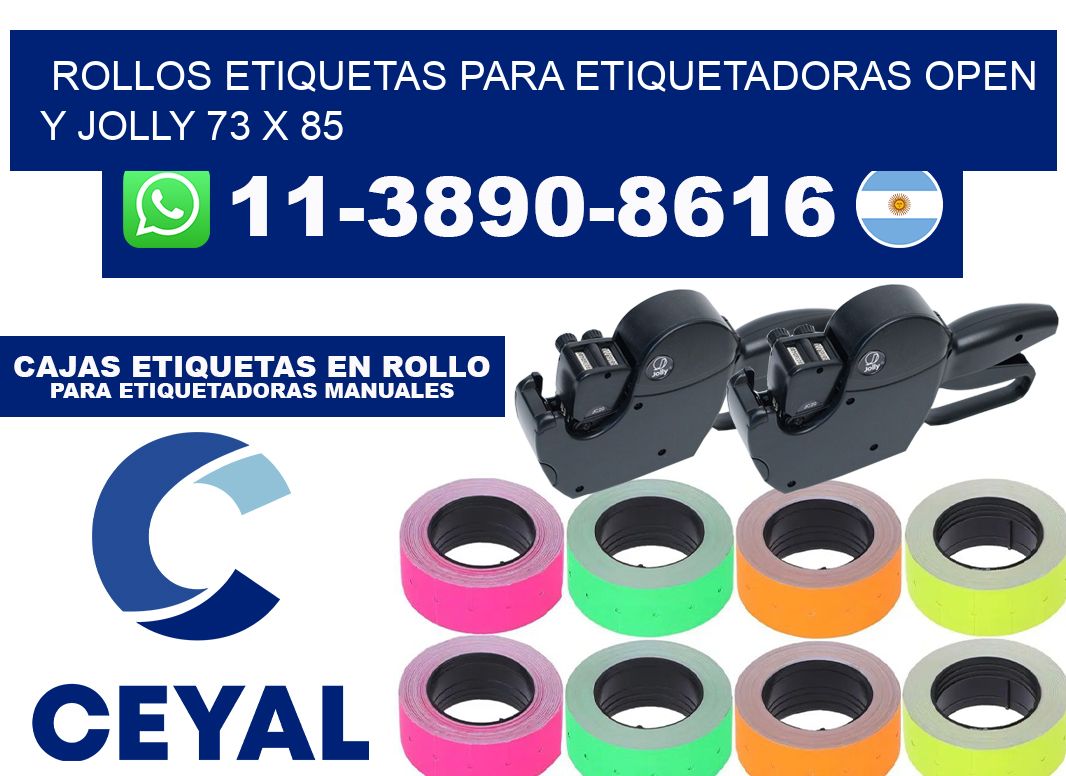 Rollos etiquetas para etiquetadoras open y jolly 73 x 85