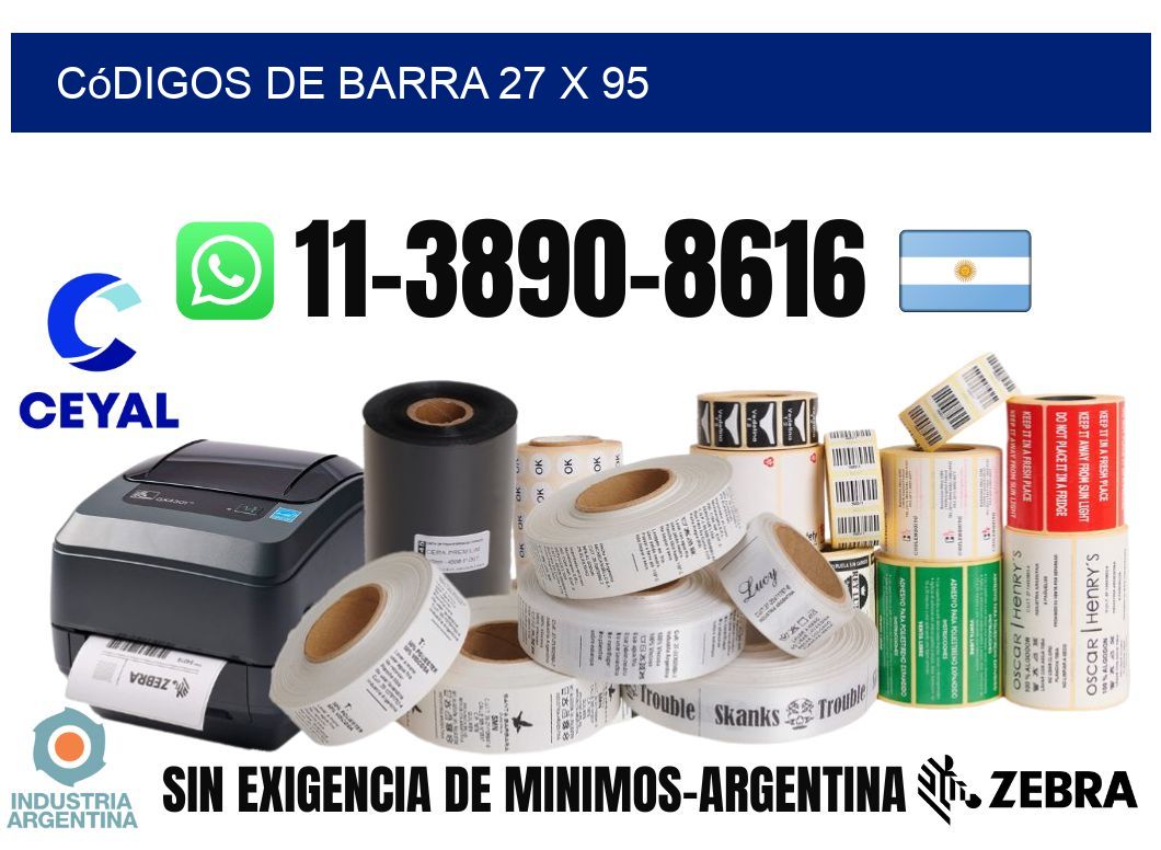 códigos de barra 27 x 95