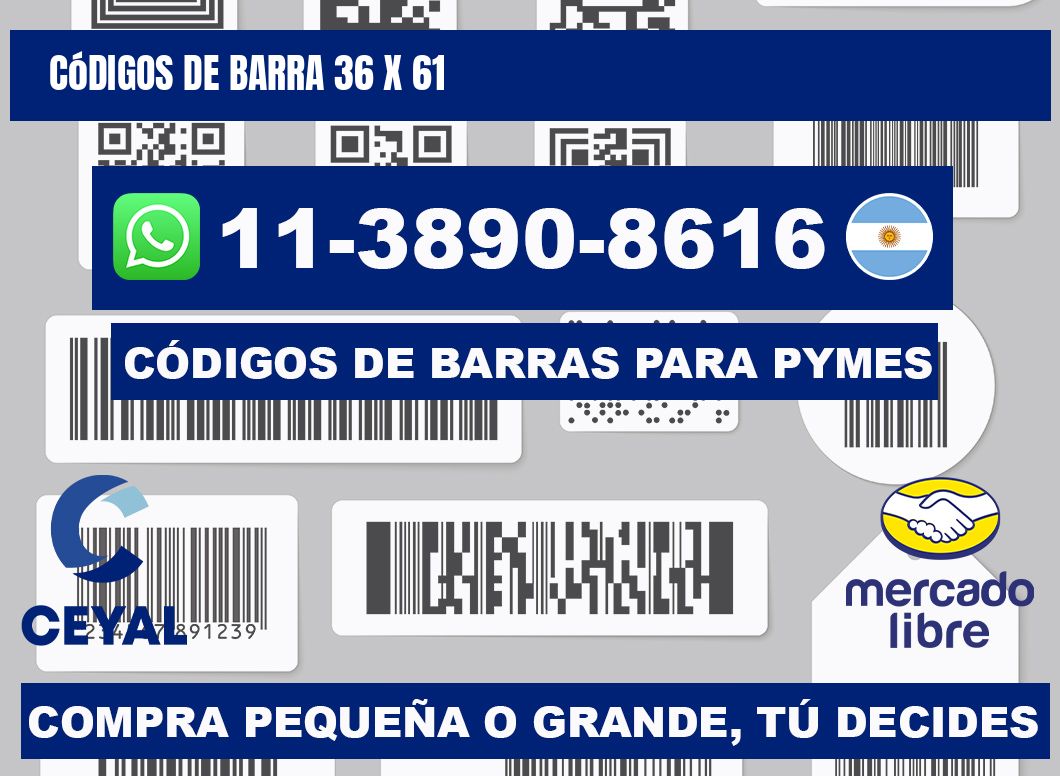 códigos de barra 36 x 61