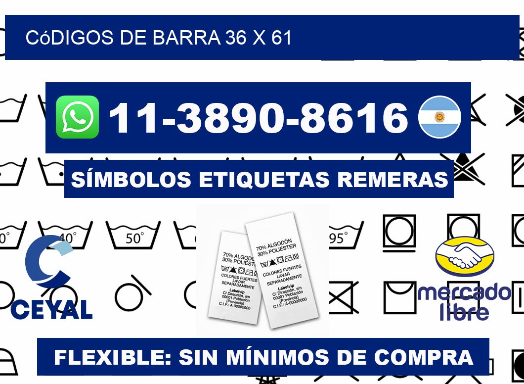 códigos de barra 36 x 61