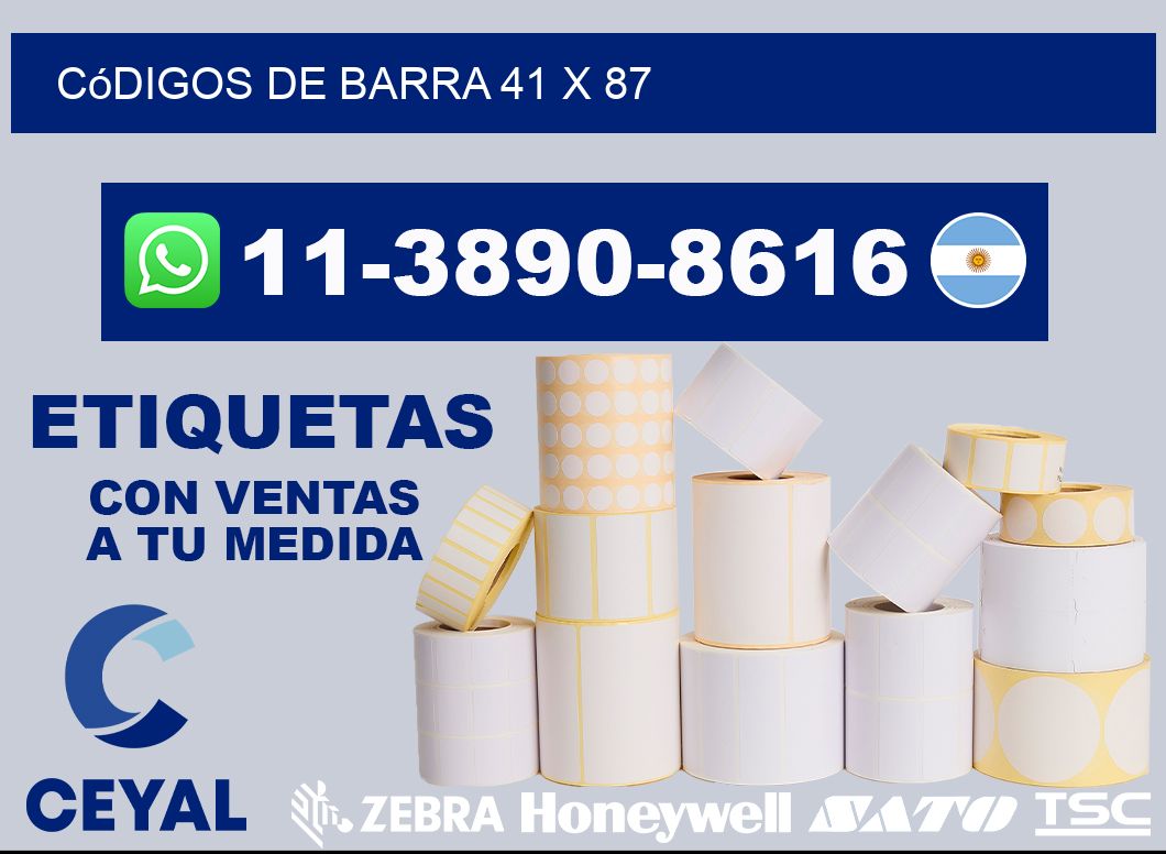 códigos de barra 41 x 87