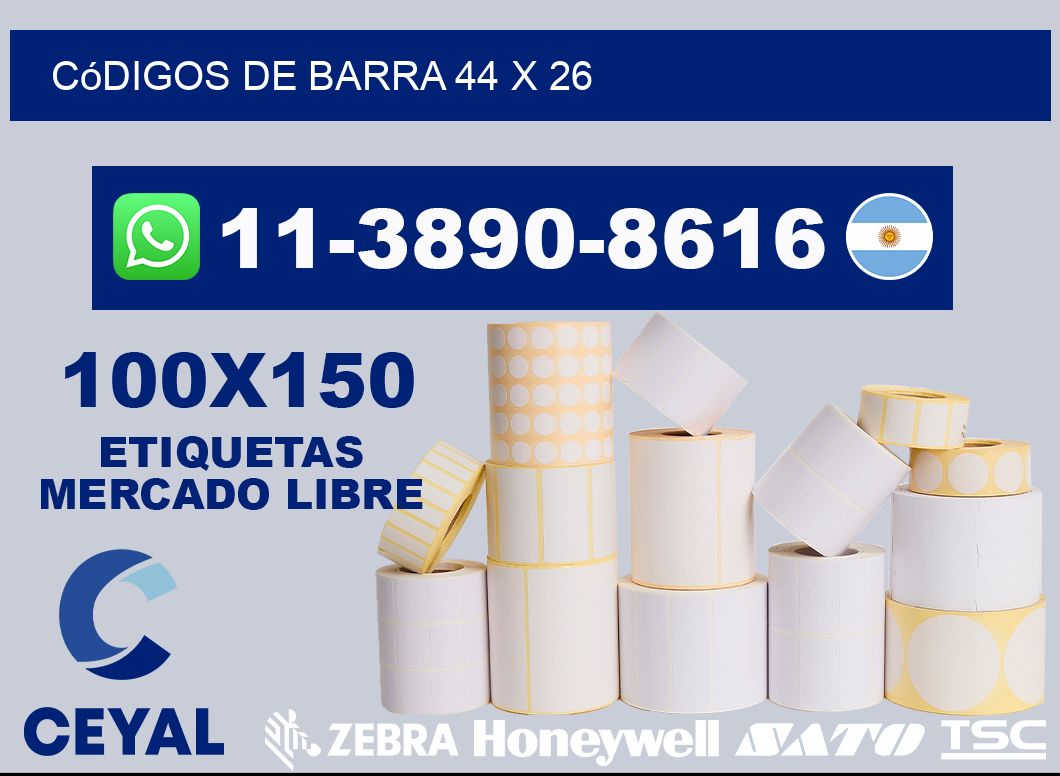 códigos de barra 44 x 26