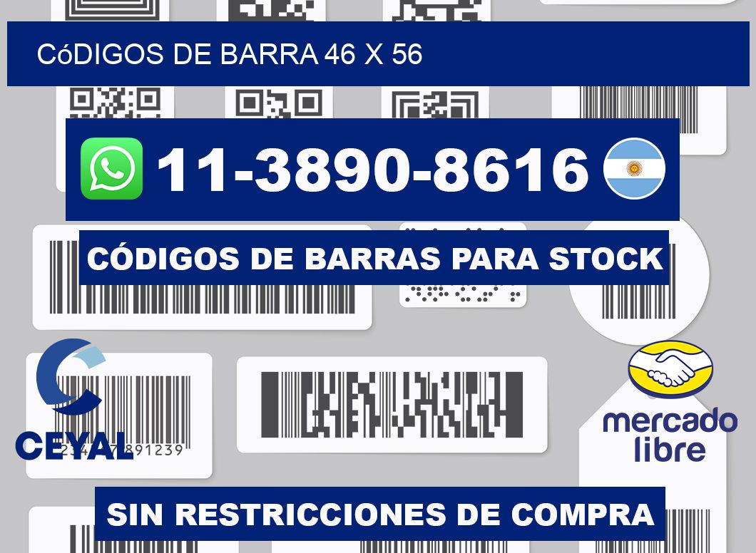 códigos de barra 46 x 56