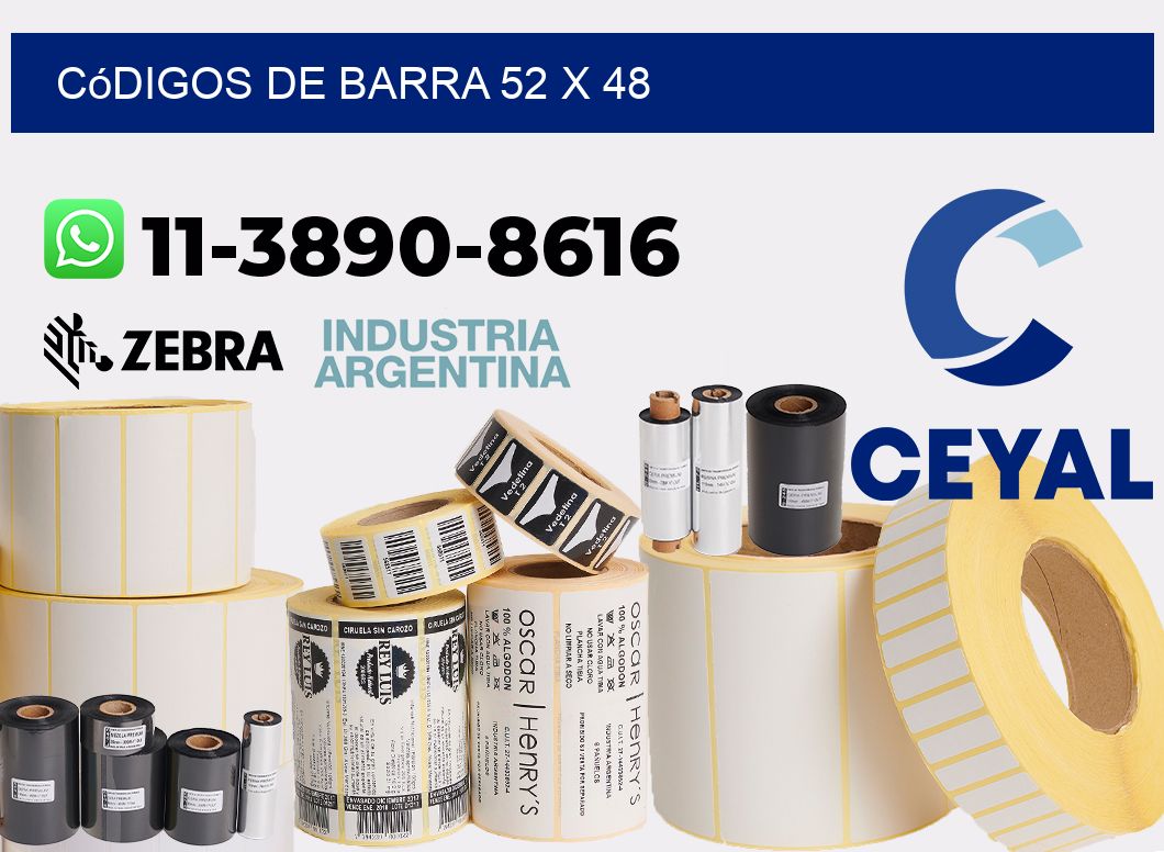 códigos de barra 52 x 48