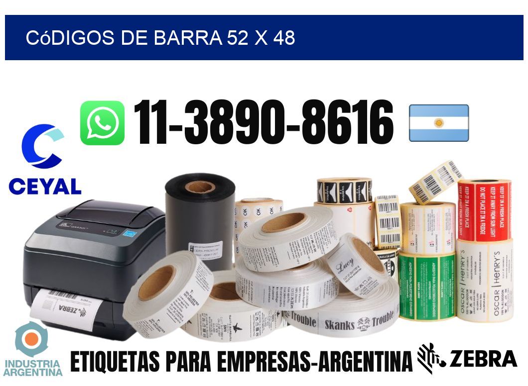 códigos de barra 52 x 48