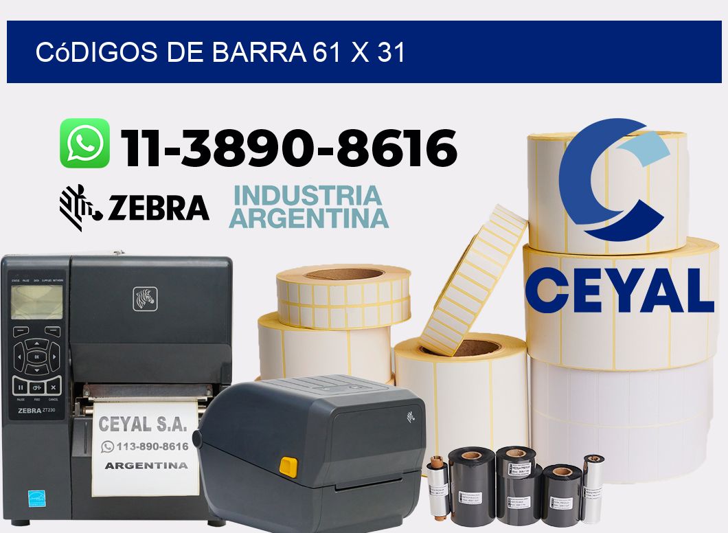 códigos de barra 61 x 31