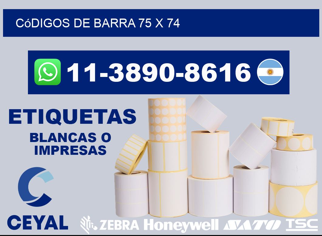 códigos de barra 75 x 74