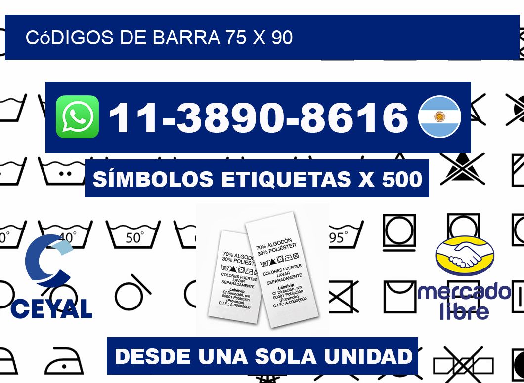 códigos de barra 75 x 90