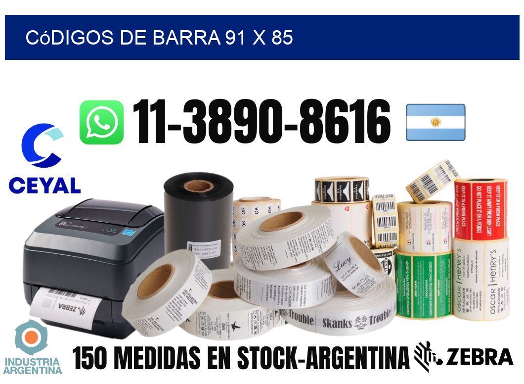 códigos de barra 91 x 85
