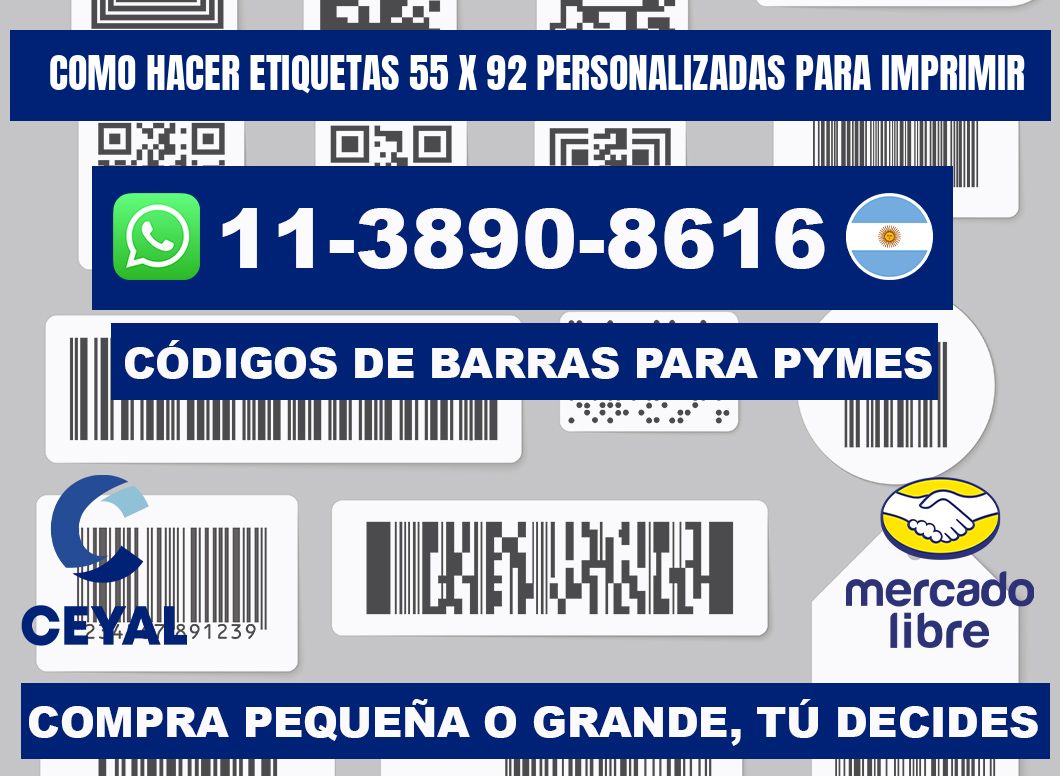 como hacer etiquetas 55 x 92 personalizadas para imprimir