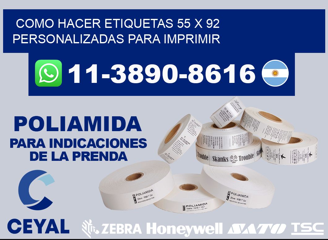 como hacer etiquetas 55 x 92 personalizadas para imprimir