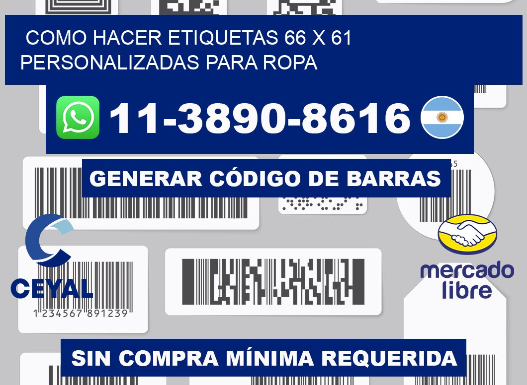 como hacer etiquetas 66 x 61 personalizadas para ropa
