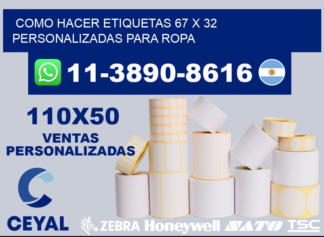 como hacer etiquetas 67 x 32 personalizadas para ropa