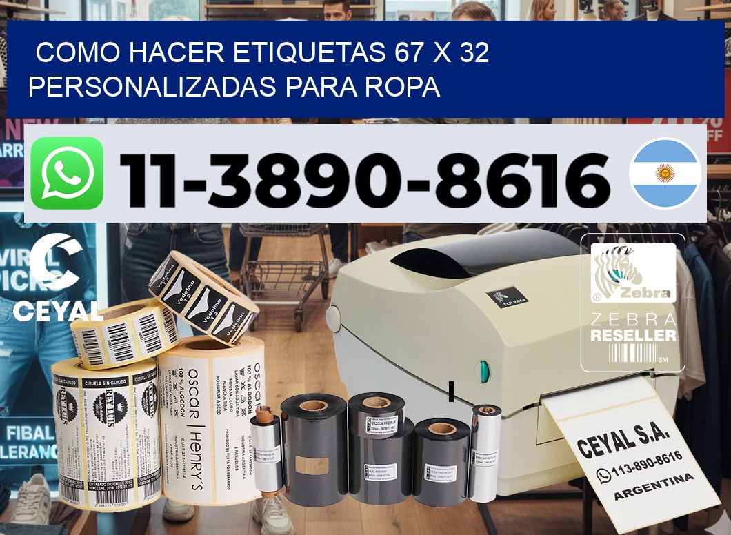 como hacer etiquetas 67 x 32 personalizadas para ropa