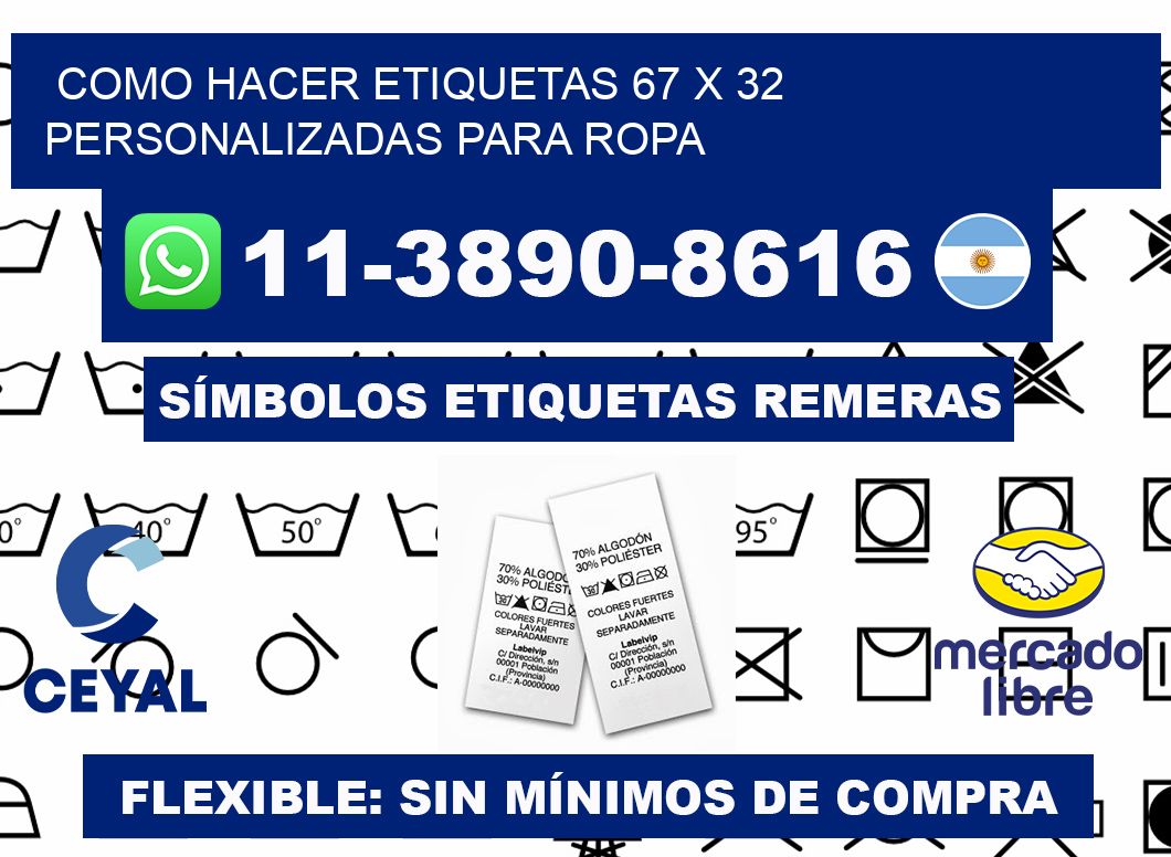 como hacer etiquetas 67 x 32 personalizadas para ropa