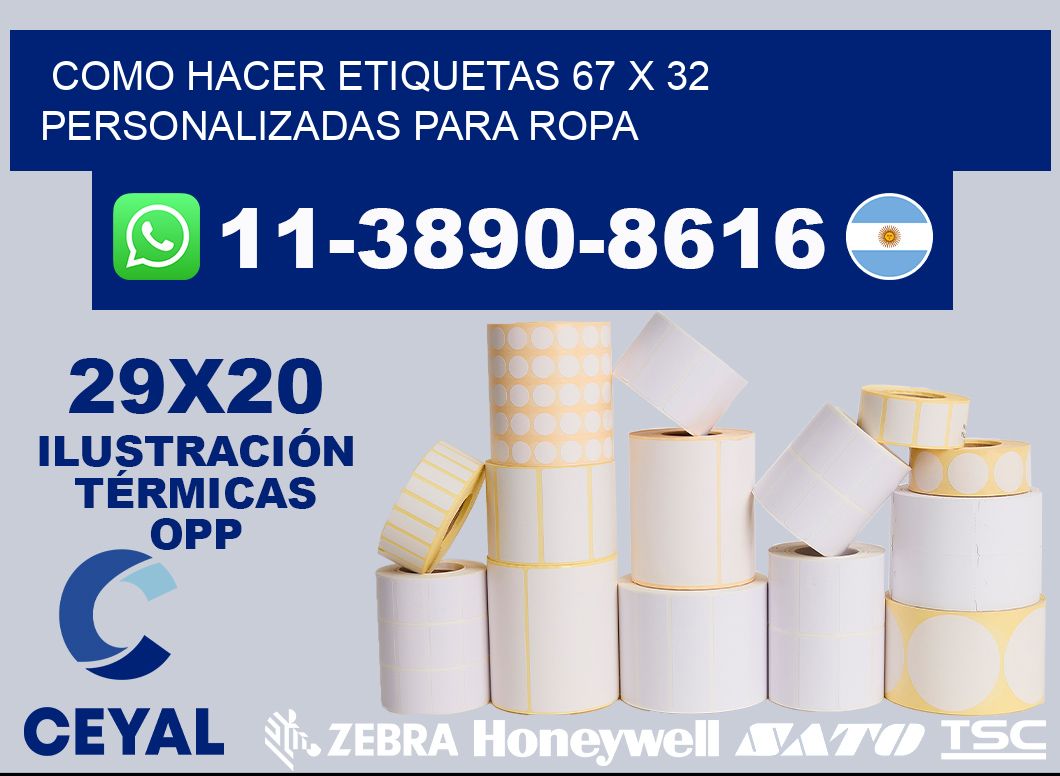 como hacer etiquetas 67 x 32 personalizadas para ropa