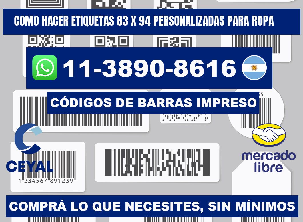 como hacer etiquetas 83 x 94 personalizadas para ropa
